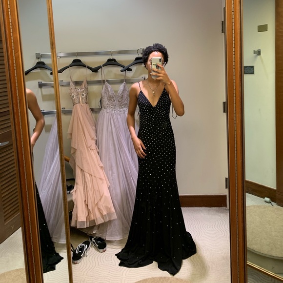 Jovani Black Beaded Prom Dress - Picture 3 of 5